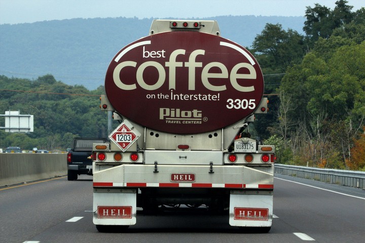 31 Funny Truck Signs - That is one massive pitcher of coffee!
