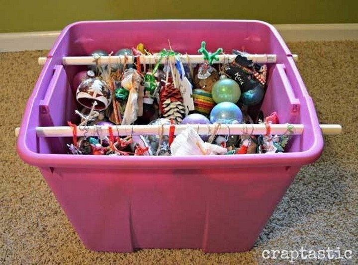 46 Useful Storage Ideas - Organize all your Christmas ornaments.
