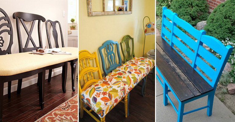 8 Great DIY Projects to Turn Old Chairs Into Gorgeous One of a Kind Benches