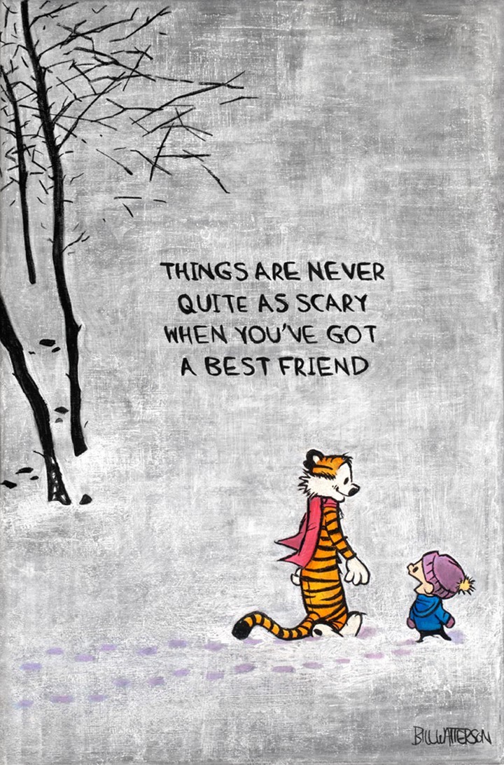 "Things are never quite as scary when you've got a best friend." - Bill Watterson