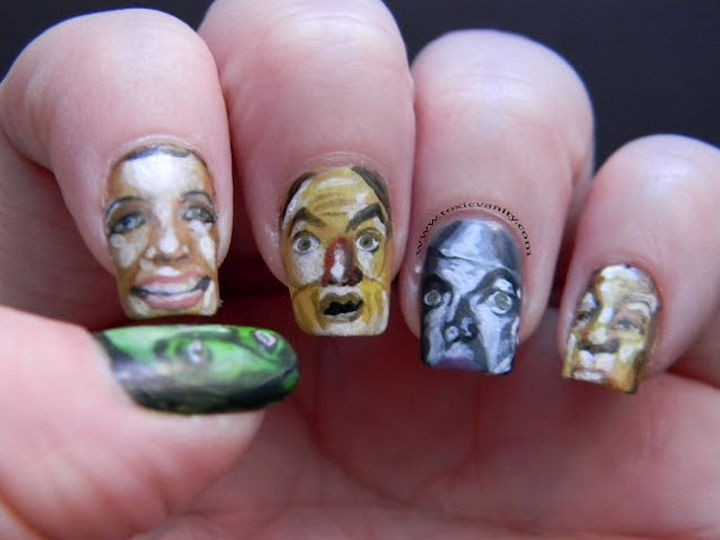 13 Book-Inspired Nail Art Designs - The Wonderful Wizard of Oz by L. Frank Baum
