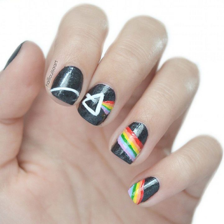 18 Music Nails - "Dark Side Of The Moon" nails.