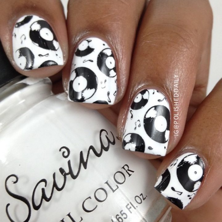 18 Music Nails - Kickin' it old school with vinyl.