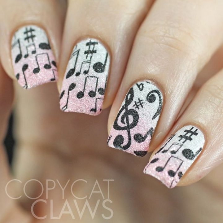 18 Music Nails - Classy musical nails.