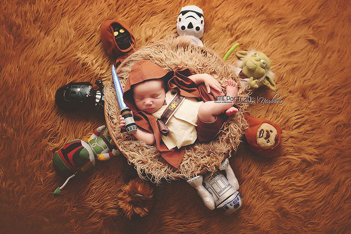 37 Newborns Wearing Geek Baby Clothes - Baby Luke Skywalker and the Star Wars Universe.
