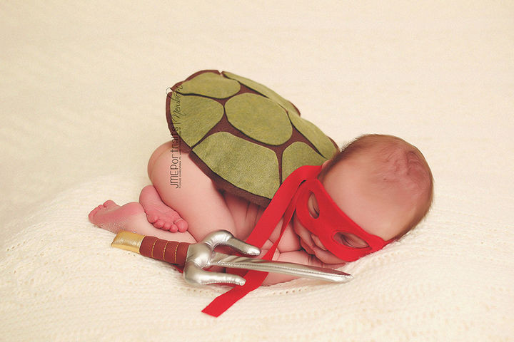 37 Newborns Wearing Geek Baby Clothes - Baby Teenage Mutant Ninja Turtle.