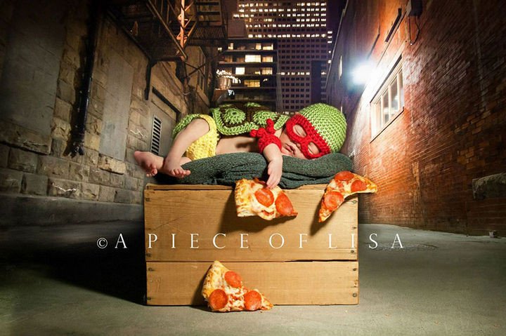 37 Newborns Wearing Geek Baby Clothes - Baby Teenage Mutant Ninja Turtle, Raphael!