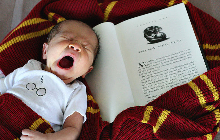 37 Newborns Wearing Geek Baby Clothes - Baby Harry Potter.