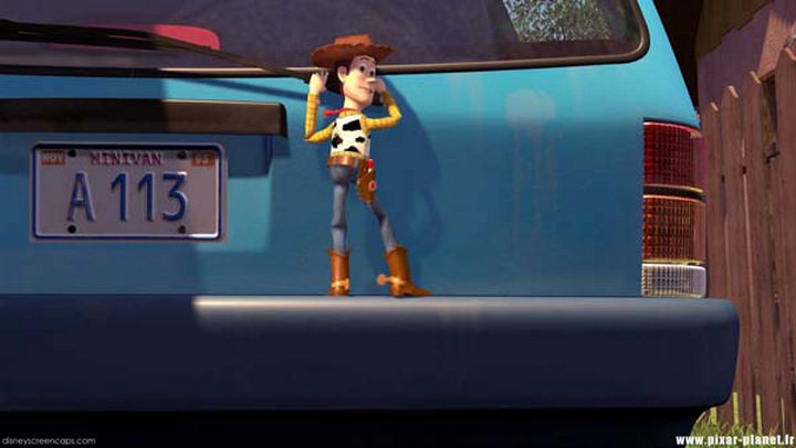 Disney and Pixar 'A113 Easter Egg - The license plate on Andy's family car in Toy Story.