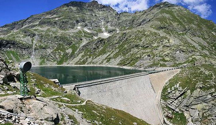 Herd of Alpine Ibex Goats Climb Vertical Dam in Northern Italy 01