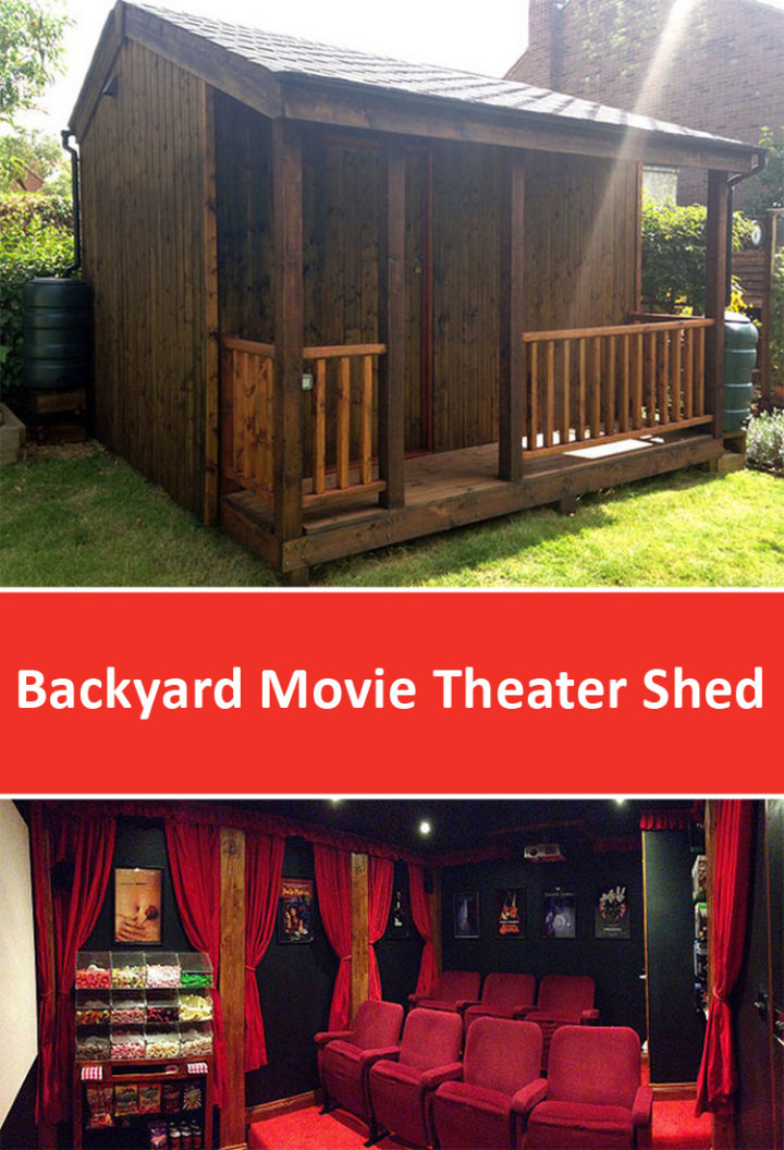 Backyard Movie Theater Shed Designed by Torii Cinema Co.