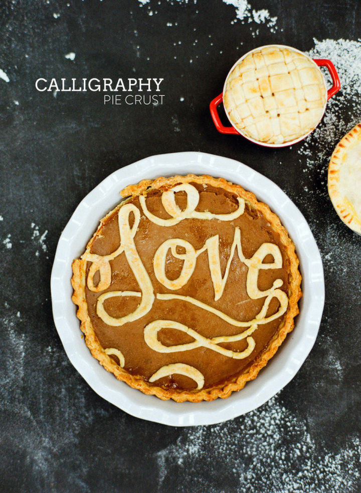Calligraphy pie crust design.