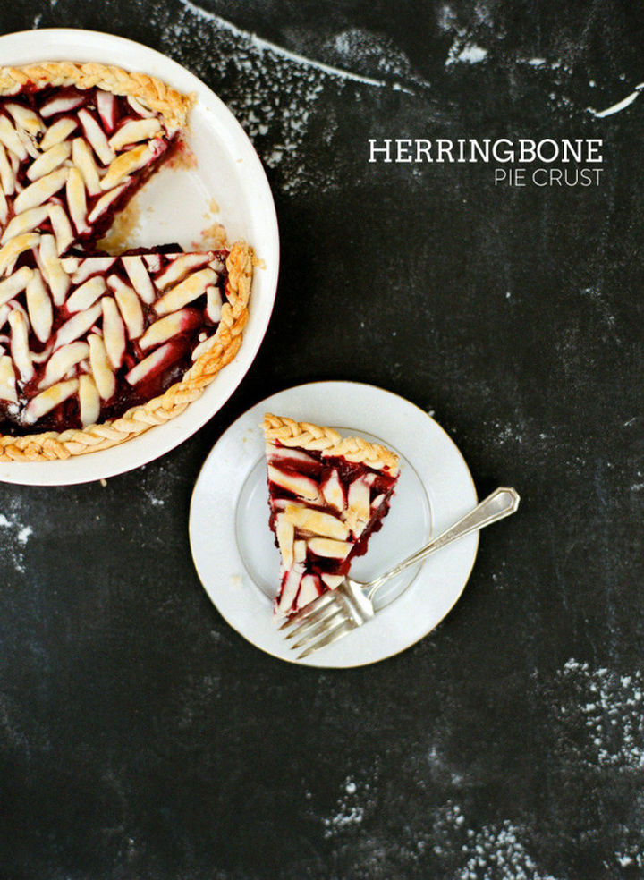 Herringbone pie crust design.