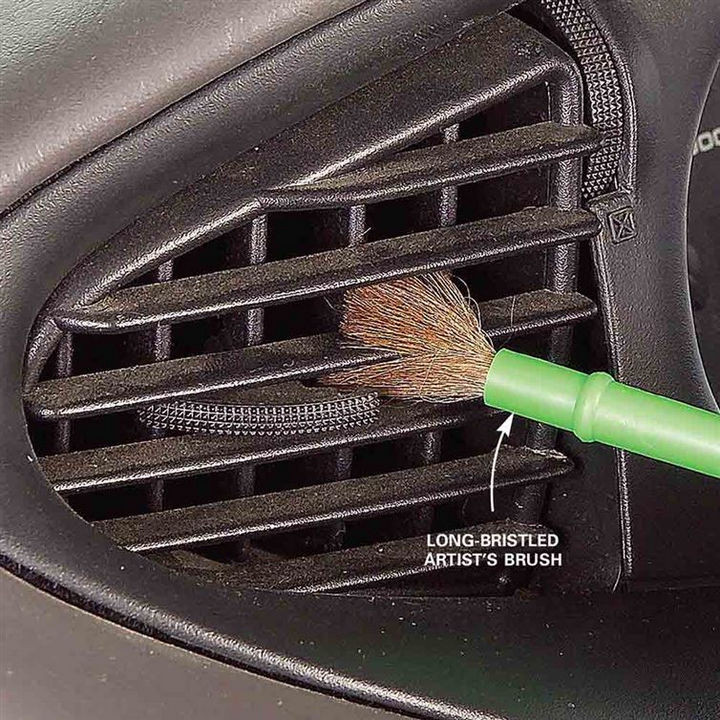 35 House Cleaning Tips - Brushing out your vehicle air vents.