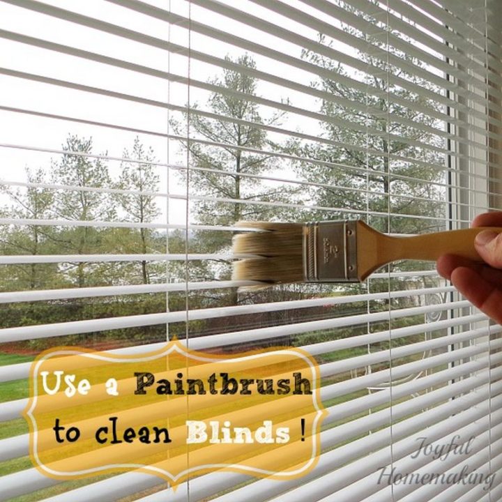 35 House Cleaning Tips - Easily clean your blinds with a paintbrush.