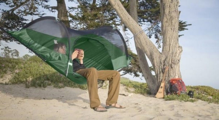 Camping with a tent doesn't get any more comfortable than this.