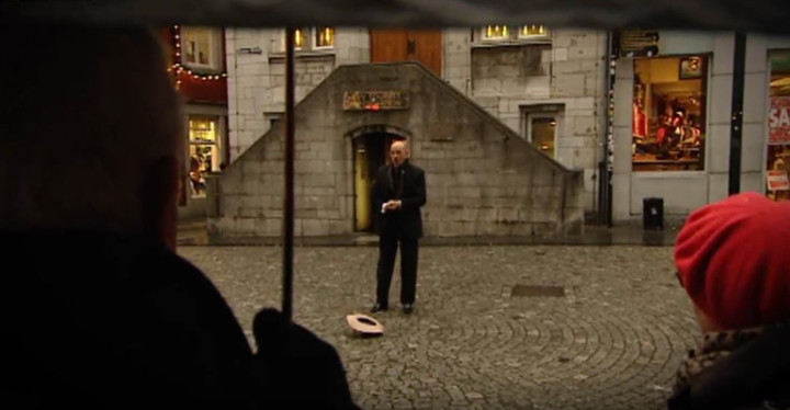 Martin Hurkens Sings 'You Raise Me up' on a Street in Holland.