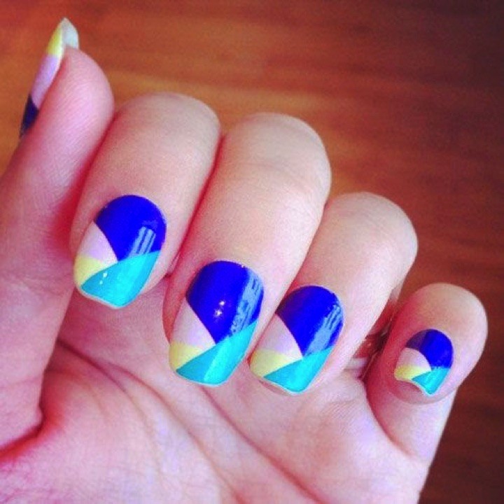 13 Easy Nail Designs - Play with colors for easy nail designs.