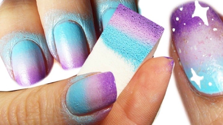 13 Easy Nail Designs - Use a sponge for easy gradient designs.