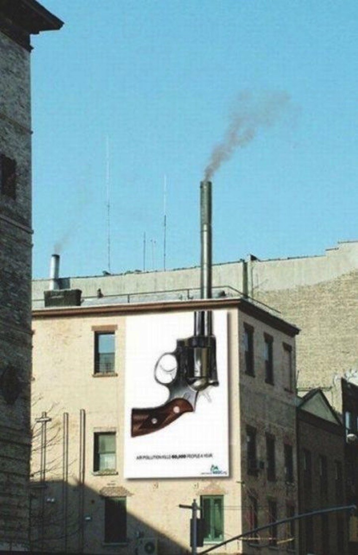 21 Creative Billboard Ads - A well-placed smoking gun billboard.