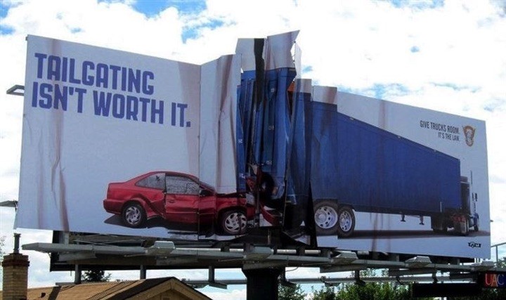 21 Creative Billboard Ads - An important PSA regarding tailgating.