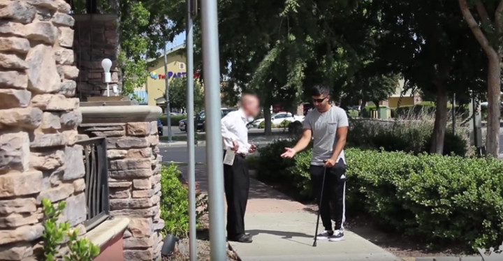 YouTuber Johal Prank: Blind Man with Winning Lottery Ticket Asks Strangers If He Won.