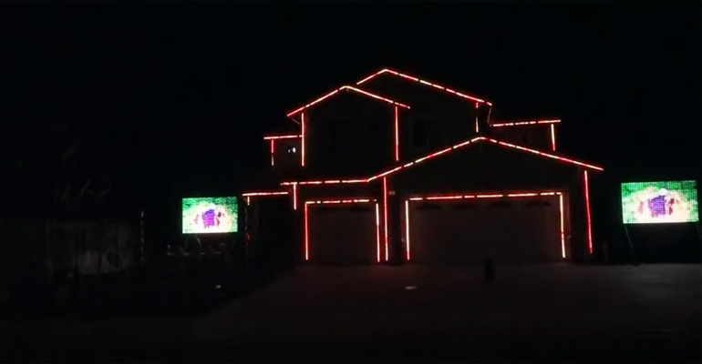 A Homeowner Decorated His Home for Halloween but Watch What Happens in the Top Window