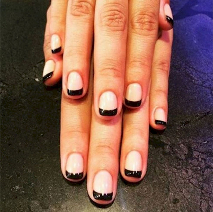 17 French Nails With a Twist - Try a glossy black tip...