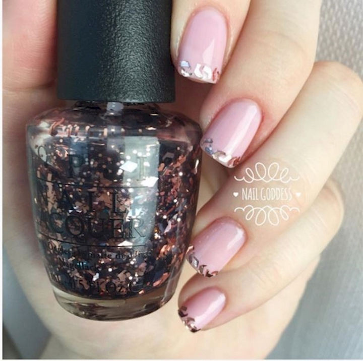 17 French Nails With a Twist - A little glitter goes a long way.
