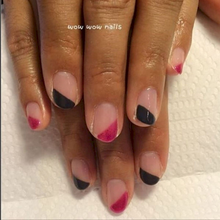 17 French Nails With a Twist - Twist it up by going on an angle.