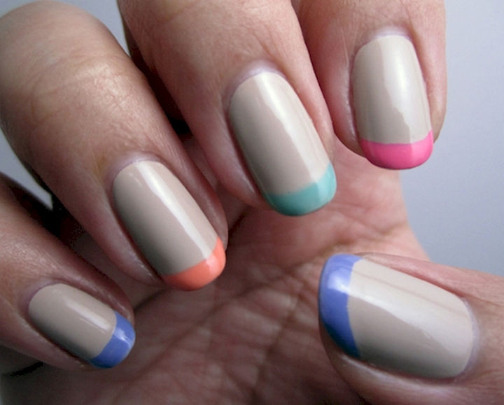 17 French Nails With a Twist - Express it with French pastels.