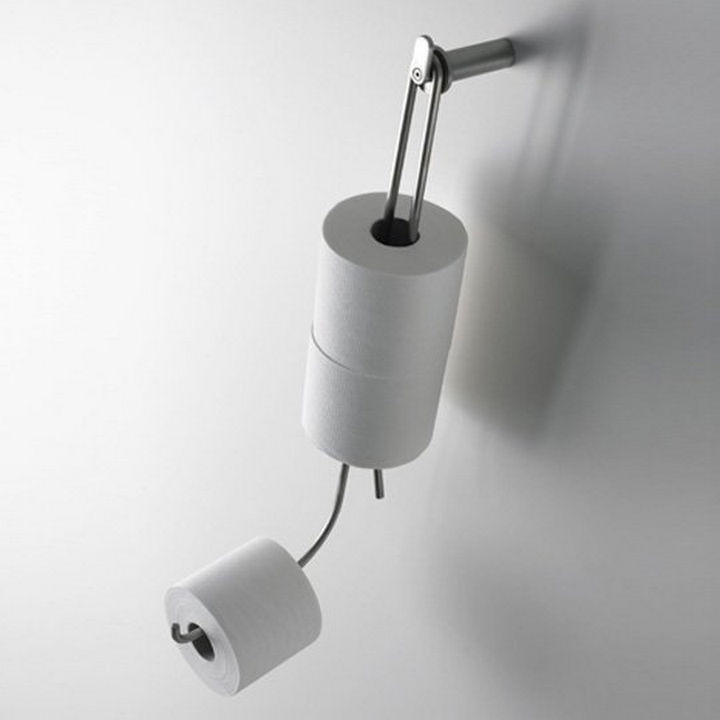 17 Clever Inventions - Toilet roll dispenser that is always ready to use.