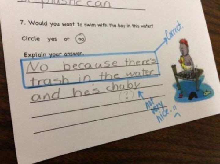 18 Funny Test Answers - That wasn't very nice.