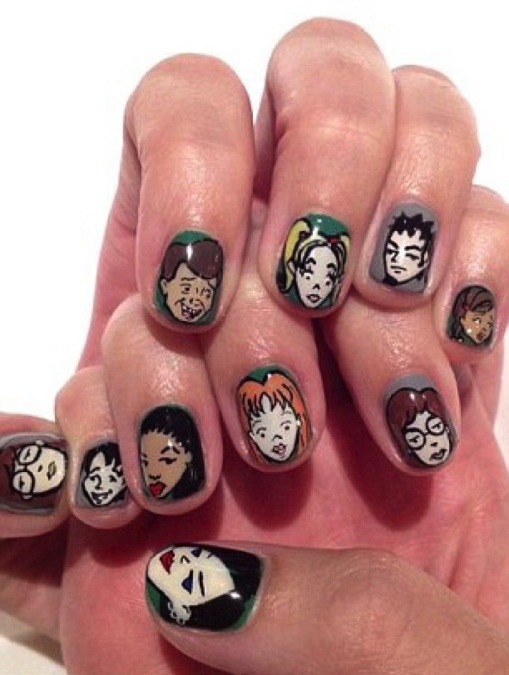 18 Saturday Morning Cartoon Nails - Even Katy Perry can't get enough of her Daria nails!
