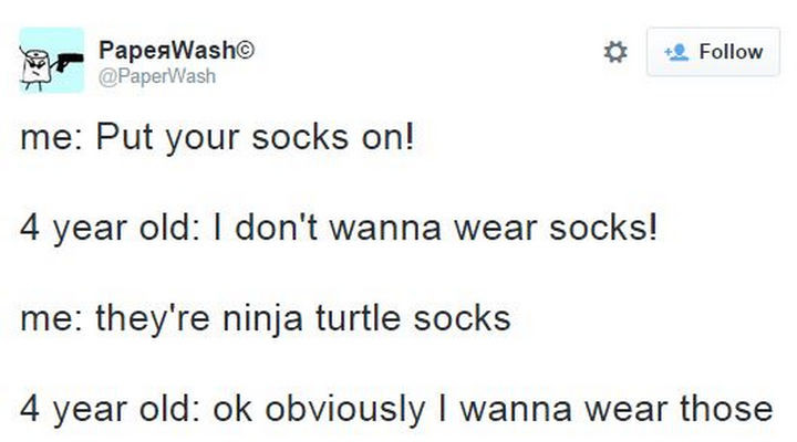 35 Funny Parenting Tweets - To do: Get ninja turtle socks.