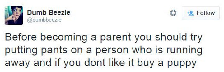 35 Funny Parenting Tweets - Here is a good first test.