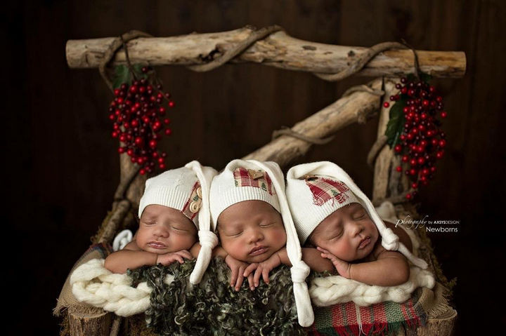 13 Cute Babies Wearing Christmas Outfits - "...The children were nestled all snug in their beds."