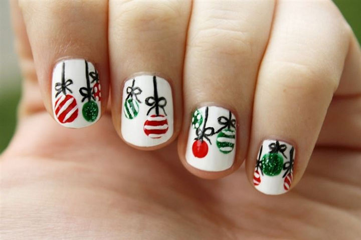 Have a ball with these Christmas ornament nails.