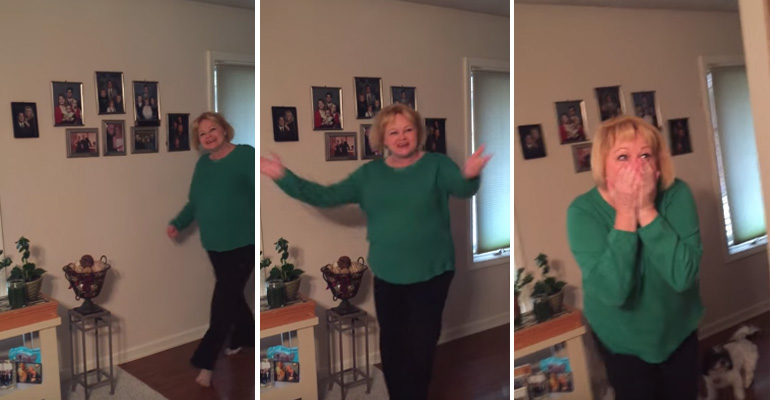 An Air Force Couple Came Home and Surprised His Mom but What They Were Holding REALLY Surprised Her