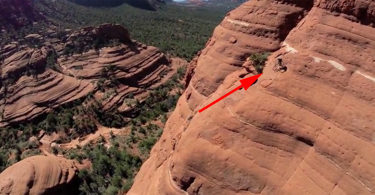 This Biker Was Riding on the Side of a Cliff but What He Did next Had My Heart Pounding. OMG!
