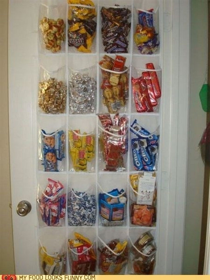 21 Clever Shoe Organizer Ideas - Store all your yummy snacks all in one place!