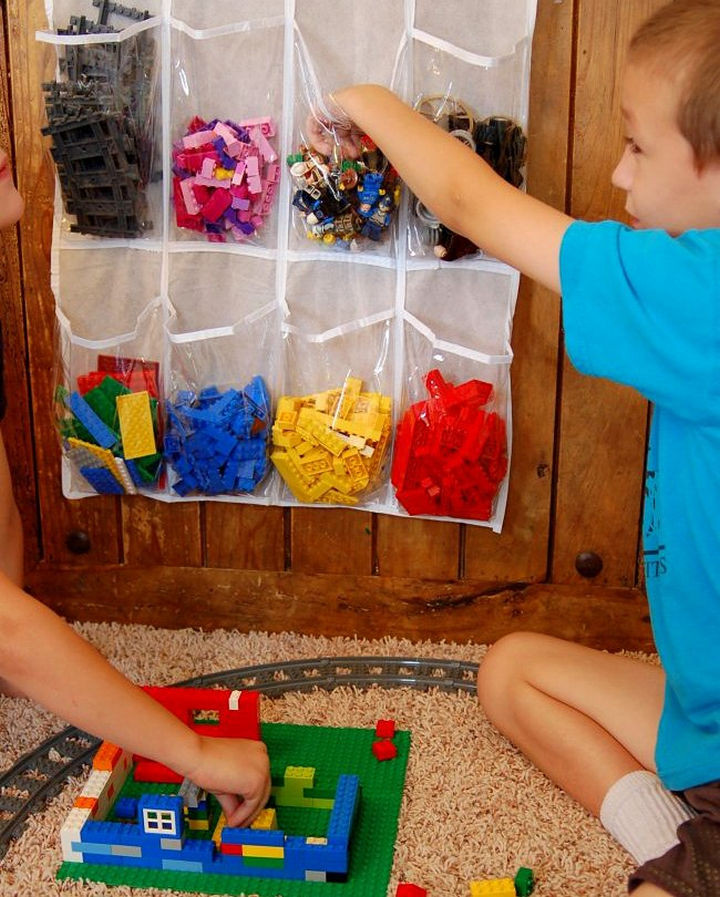 21 Clever Shoe Organizer Ideas - Sort and organize LEGO blocks.