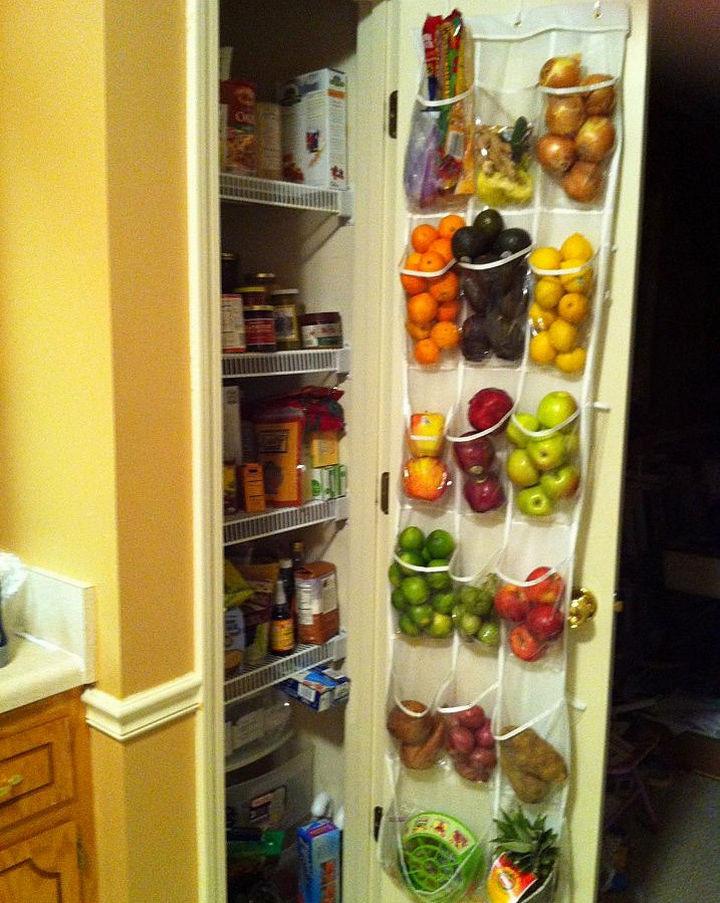 21 Clever Shoe Organizer Ideas - Store fruits and vegetables in the pantry!