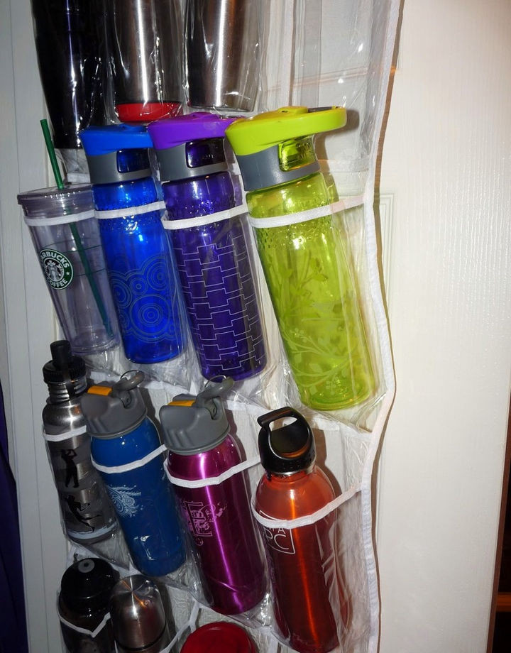 21 Clever Shoe Organizer Ideas - Water bottles galore.