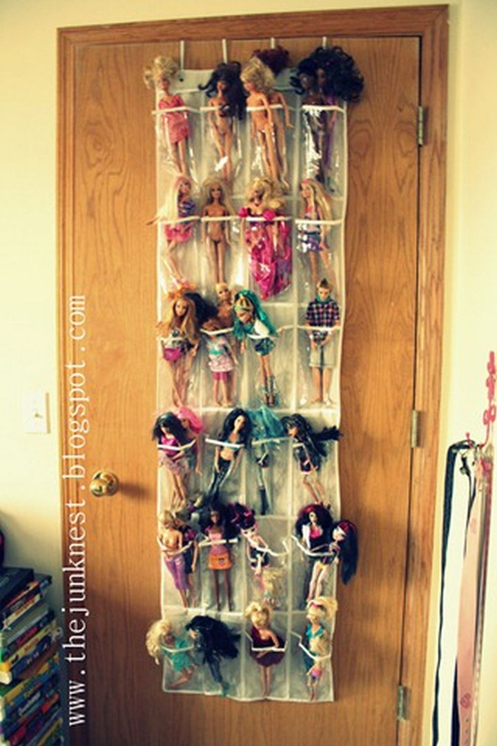 21 Clever Shoe Organizer Ideas - Store all your child's Barbies.