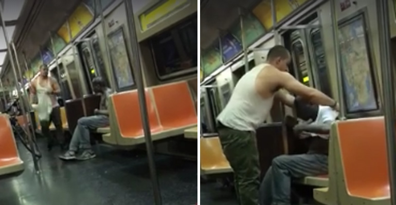 A Homeless Man Was Sitting Quietly on the Subway. Then, a Stranger Came  up to Him and Did THIS!