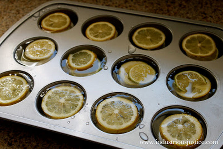 13+ Muffin Pan Hacks - Create lemon and lime ice cubes.