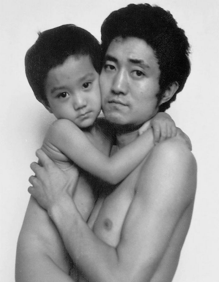 Father takes photo with his son every year. This one was taken in 1989