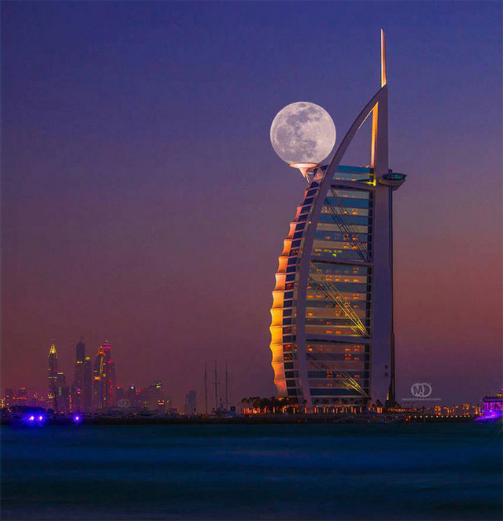This amazing building is so big it has its own moon.