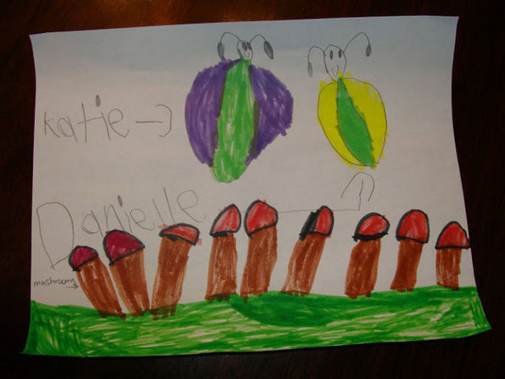 35 Funny Drawings from Kids - A field full of flowers?